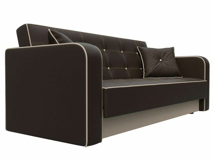 Диван-кровать Тур темно-коричневого цвета (экокожа) - лучшие Прямые диваны в INMYROOM