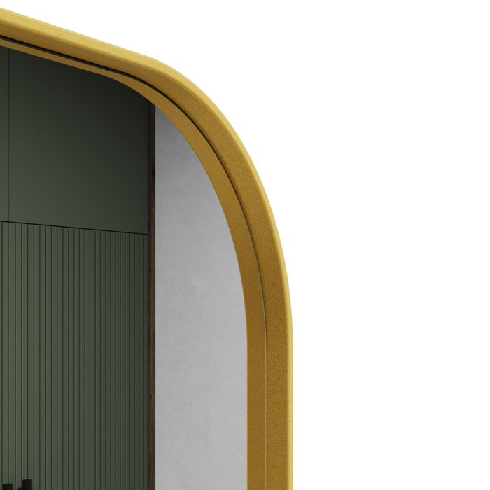 Дизайнерское настенное зеркало Kuvino M в тонкой металлической раме золотого цвета - лучшие Настенные зеркала в INMYROOM