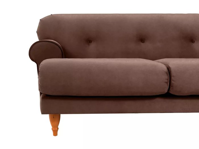 Диван Italia коричневого цвета с бежевыми ножками - лучшие Прямые диваны в INMYROOM