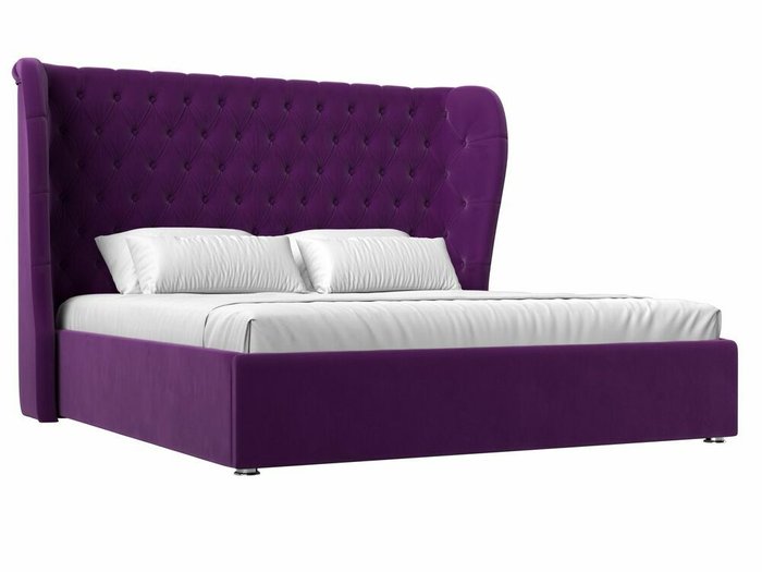 Кровать Далия 200х200 с подъемным механизмом фиолетового цвета