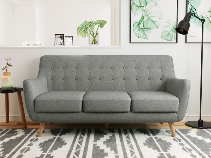 Диван Picasso трехместный серого цвета - лучшие Прямые диваны в INMYROOM