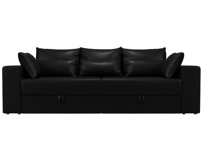 Прямой диван-кровать Мэдисон черного цвета (экокожа) - купить Прямые диваны по цене 37990.0