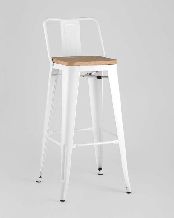 Барный стул Tolix Wood белого цвета - купить Барные стулья по цене 6890.0