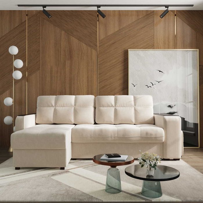Угловой диван-кровать Киль бежевого цвета - купить Угловые диваны по цене 169272.0