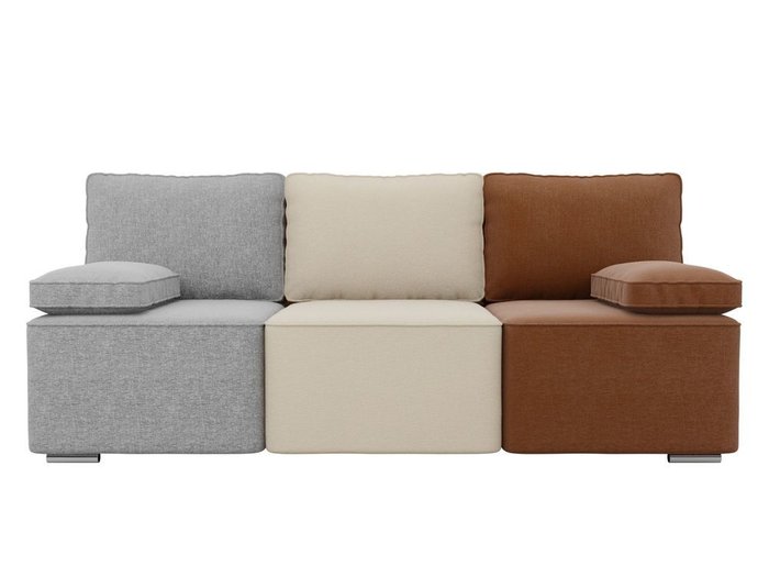 Прямой диван-кровать Радуга серо-бежево-коричневого цвета - купить Прямые диваны по цене 30990.0