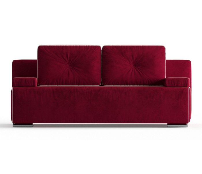 Диван-кровать Роклин в обивке из велюра бордового цвета - купить Прямые диваны по цене 29490.0