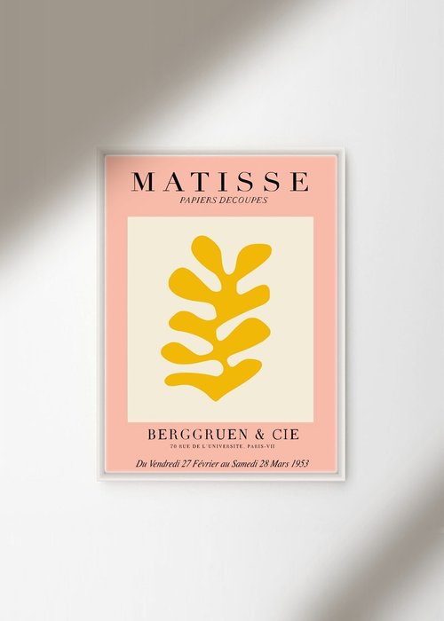 Постер Matisse Papiers Decoupes Rose 70х100 в раме белого цвета