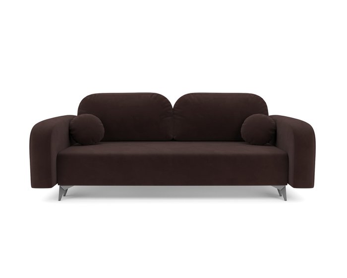 Прямой диван-кровать Цюрих темно-коричневого цвета - купить Прямые диваны по цене 40690.0