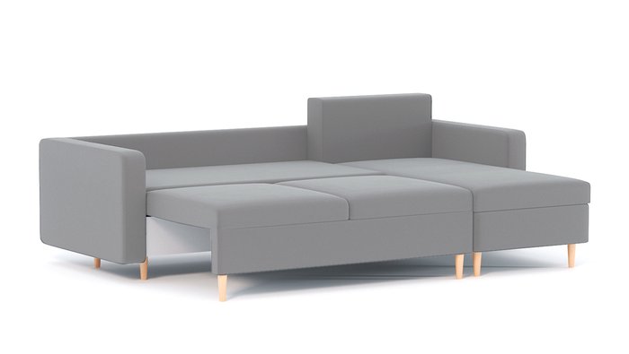 Угловой диван-кровать Палмер светло-серого цвета - лучшие Угловые диваны в INMYROOM