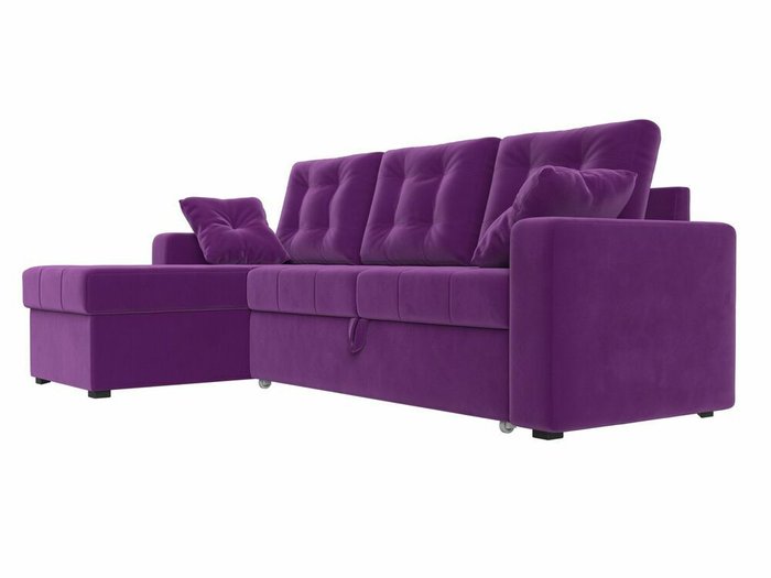 Угловой диван-кровать Камелот фиолетового цвета левый угол - лучшие Угловые диваны в INMYROOM