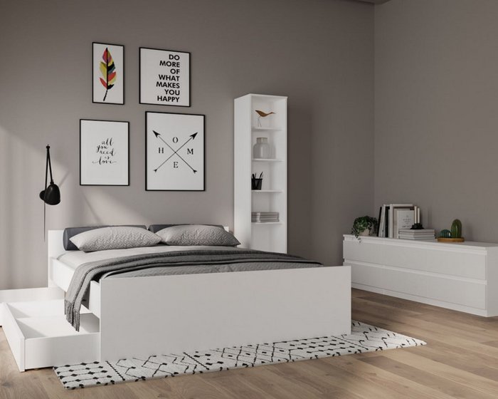 Кровать с ортопедическим основанием Орион 200х200 белого цвета - лучшие Кровати для спальни в INMYROOM