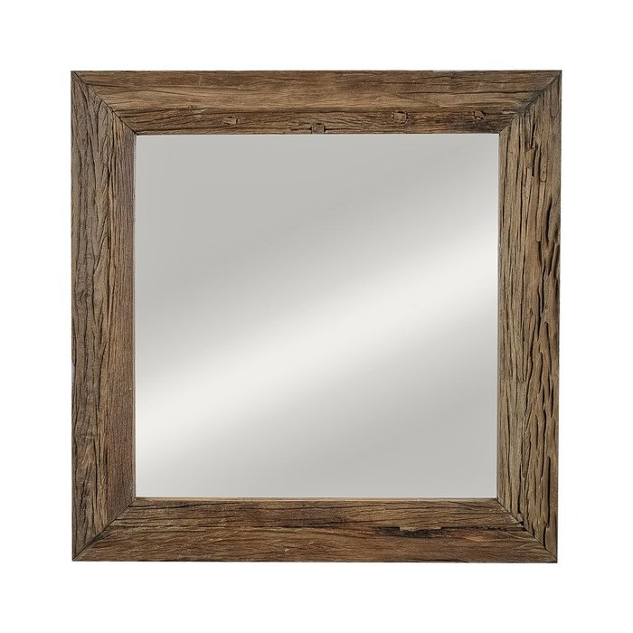 Настенное зеркало в раме коричневого цвета