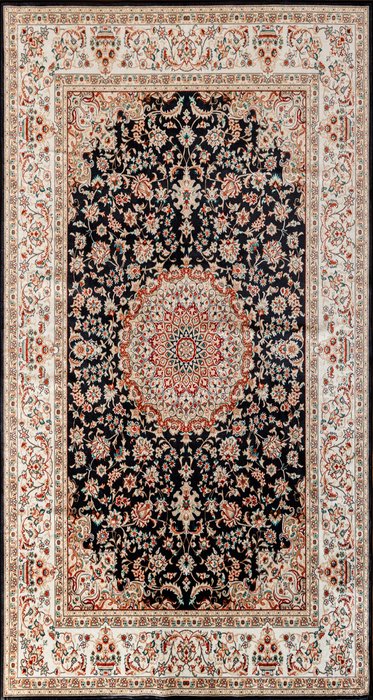 Ковер Silk marmion 80x150 черно-бежевого цвета