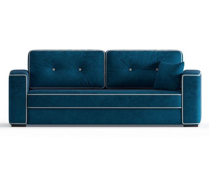 Диван-кровать Аваллон в обивке из велюра синего цвета - купить Прямые диваны по цене 36790.0