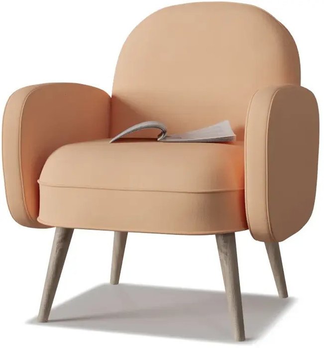 Кресло Бержер светло-оранжевого цвтеа - лучшие Интерьерные кресла в INMYROOM