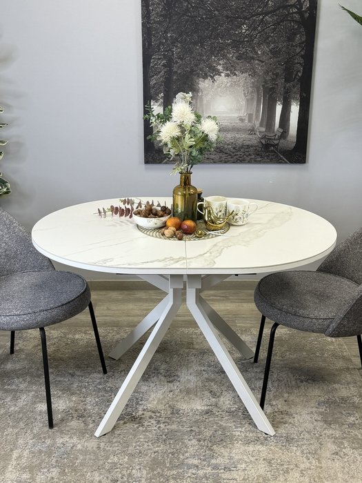 Обеденный раздвижной стол DO1200 белого цвета - лучшие Обеденные столы в INMYROOM