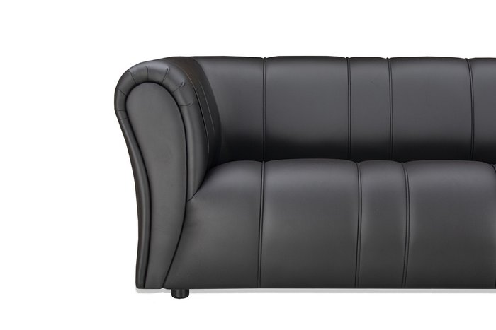 Прямой диван Ригель черного цвета - купить Прямые диваны по цене 34100.0
