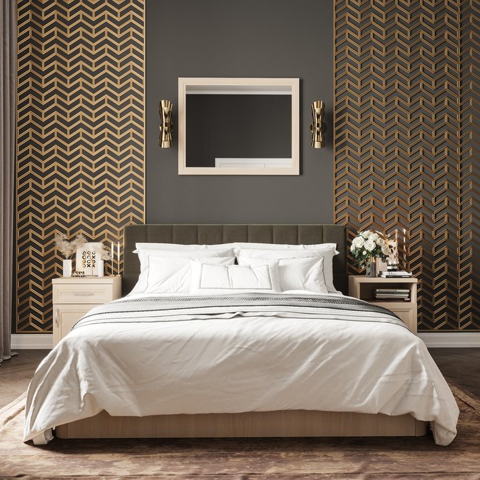 Кровать Магна 140х200 с серо-коричневым изголовьем и подъемным механизмом  - купить Кровати для спальни по цене 42260.0