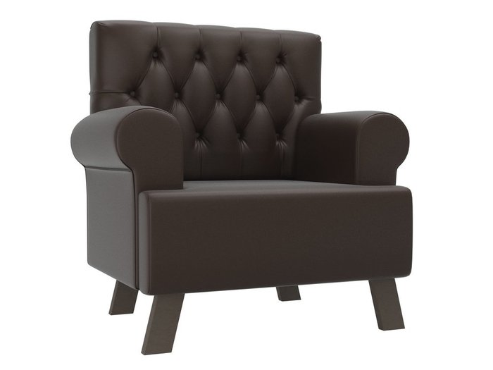 Кресло Хилтон темно-коричневого цвета (экокожа)