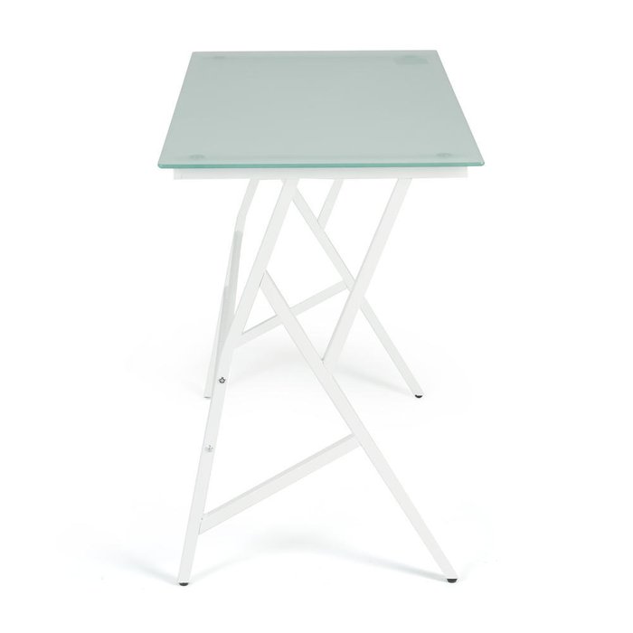 Письменный стол белого цвета со стеклянной столешницей - купить Письменные столы по цене 4810.0