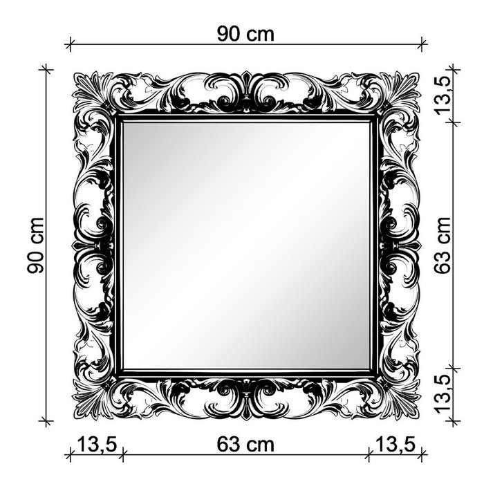 Настенное зеркало Стейн Серебро металлик (S) - купить Настенные зеркала по цене 18500.0