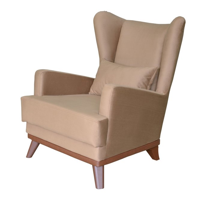 Кресло Оскар в обивке из велюра коричневого цвета - лучшие Интерьерные кресла в INMYROOM