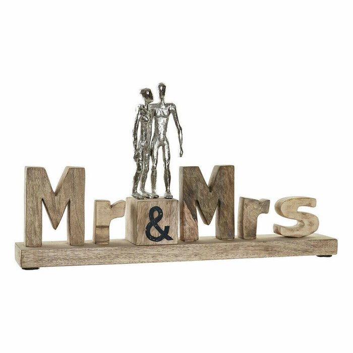 Декоративная фигура Mr & Mrs Серебристый Алюминий (51 x 7,5 x 28 cm)