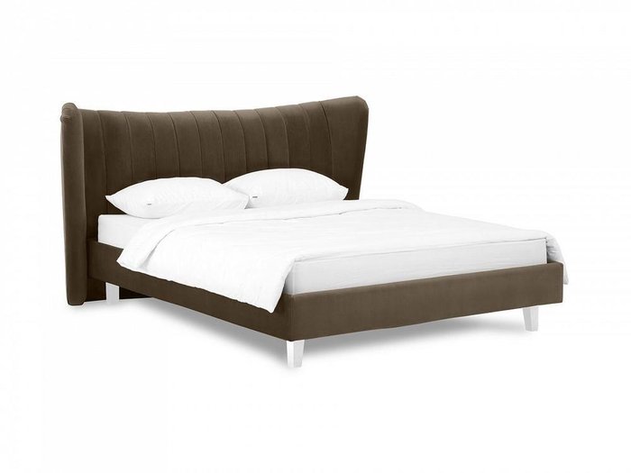 Кровать Queen Agata L 160х200 темно-коричневого цвета - купить Кровати для спальни по цене 50880.0