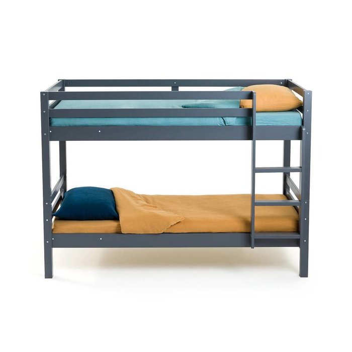 Кровать-чердак из массива сосны Maysar серого цвета - купить Двухъярусные кроватки по цене 55698.0