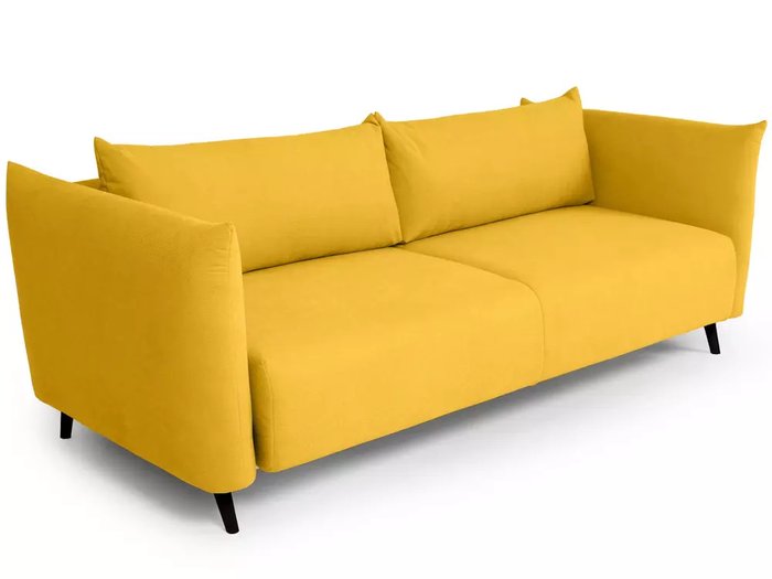 Диван-кровать Menfi желтого цвета с черными ножками