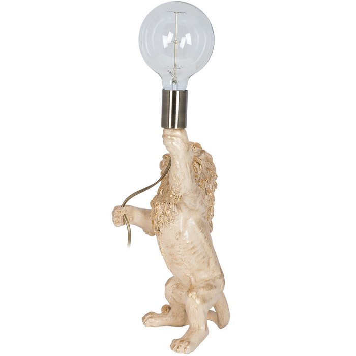 Настольная лампа Лев Ричард светло-бежевого цвета - лучшие Настольные лампы в INMYROOM