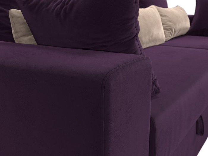 Угловой диван-кровать Мэдисон фиолетово-бежевого цвета правый угол - лучшие Угловые диваны в INMYROOM