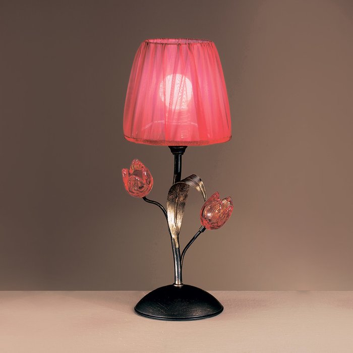 Настольная лампа MM Lampadari с розовым абажуром - купить Настольные лампы по цене 22970.0
