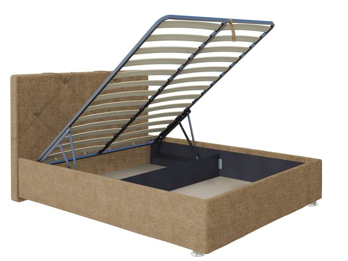 Кровать Моранж 120х200 темно-бежевого цвета с подъемным механизмом - купить Кровати для спальни по цене 29216.0