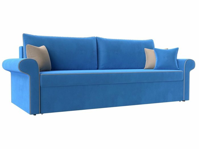Прямой диван-кровать Милфорд темно-голубого цвета