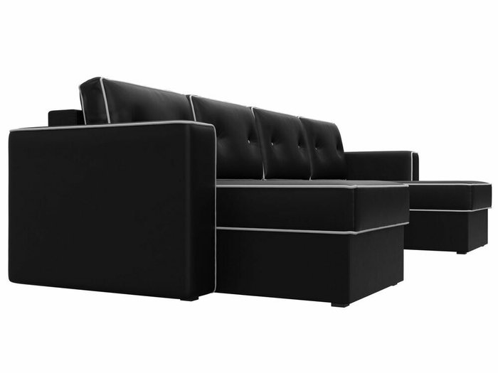 Угловой диван-кровать Принстон черного цвета (экокожа) - лучшие Угловые диваны в INMYROOM