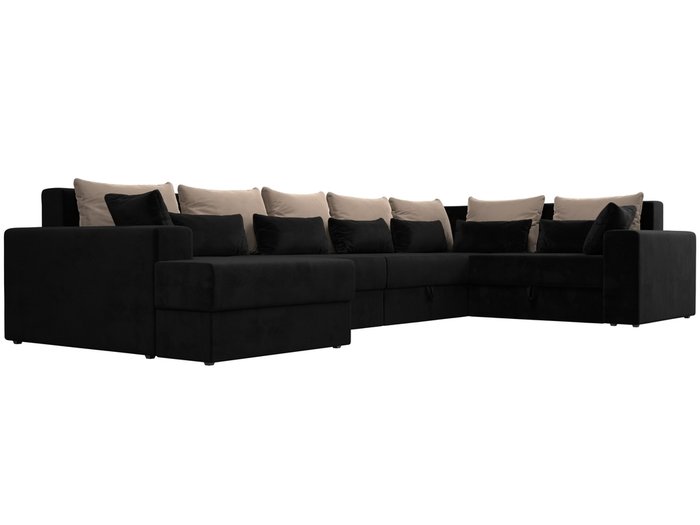 Угловой диван-кровать Мэдисон черно-бежевого цвета - лучшие Угловые диваны в INMYROOM