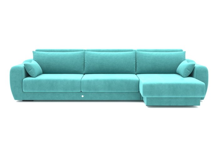 Угловой диван-кровать бирюзового цвета