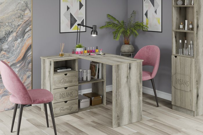 Комплект мебели для маникюрного кабинета ДримСтар коричневого цвета