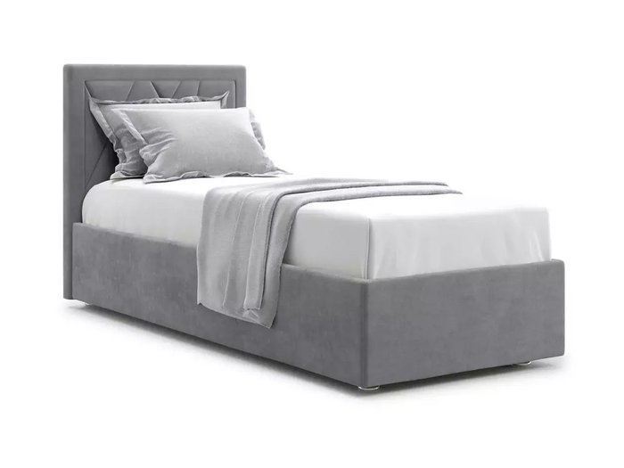Кровать Premium Milana 3 90х200 серого цвета с подъемным механизмом