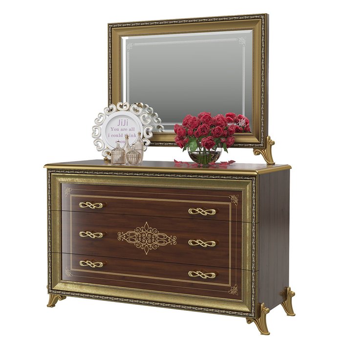 Комод с зеркалом Версаль коричневого цвета - купить Комоды по цене 36436.0