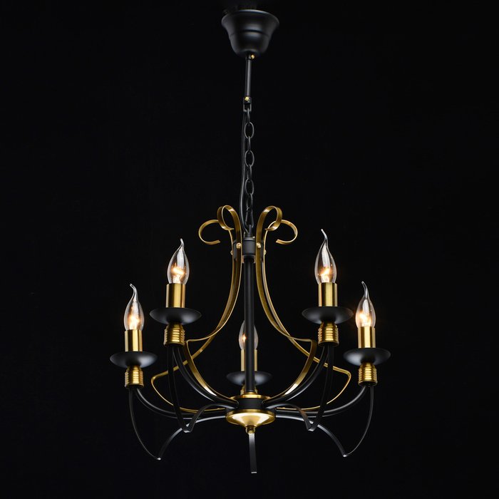 Подвесная люстра Свеча с декором бронзового цвета - купить Подвесные люстры по цене 8070.0