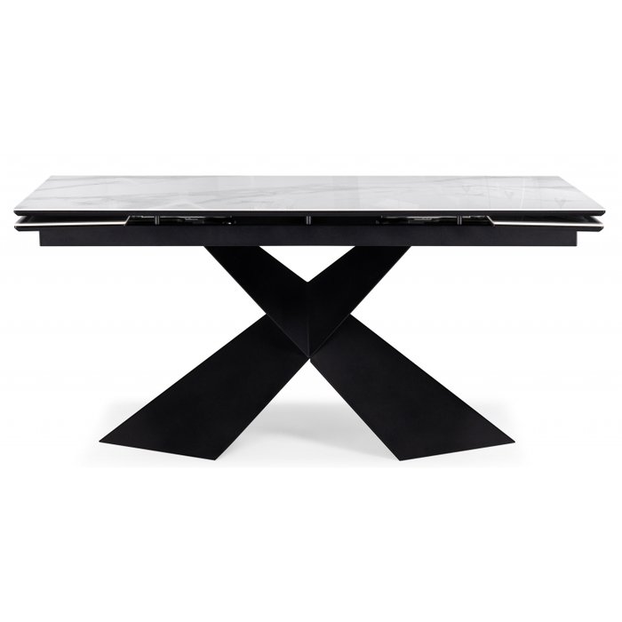 Раздвижной обеденный стол Хасселвуд 90х160 черно-белого цвета - купить Обеденные столы по цене 59190.0
