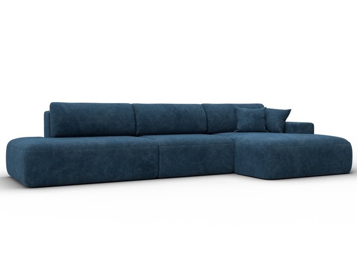 Угловой диван-кровать Лига 036 Модерн Лонг синего цвета правый Угловой диван-кровать Лига 036 Модерн Лонг синего цвета правый