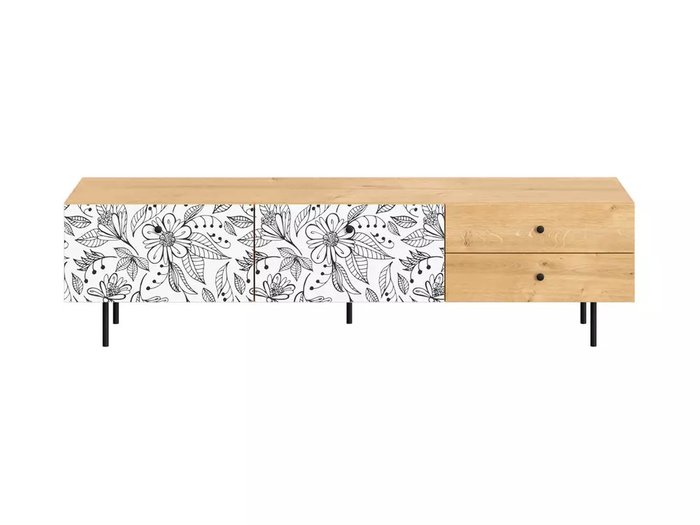 Тумба под TV Frida с принтом Flower на металлических ножках