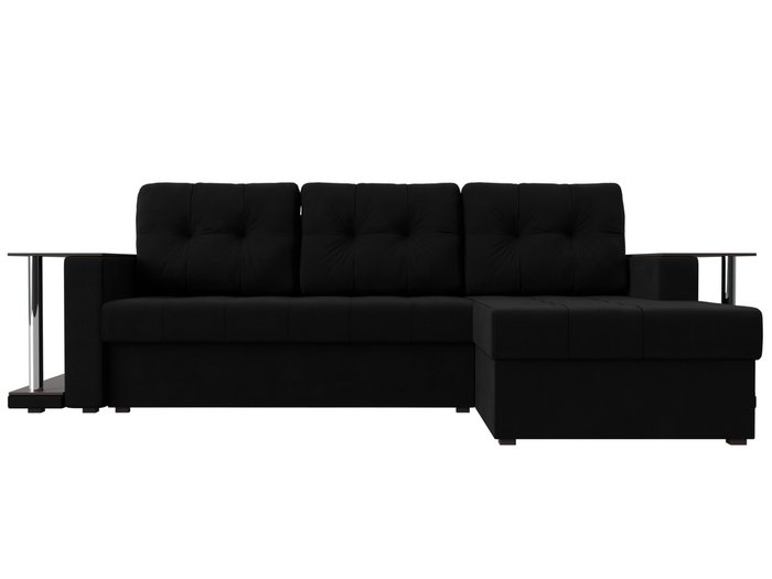 Угловой диван-кровать Даллас черного цвета - купить Угловые диваны по цене 42690.0