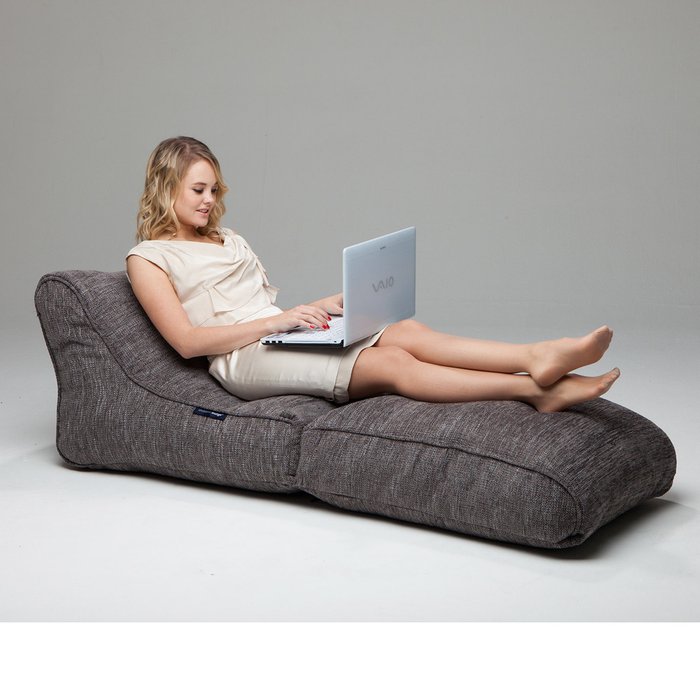 Бескаркасный шезлонг и кресло Ambient Lounge Conversion Lounger - Luscious Grey (серый) - купить Бескаркасная мебель по цене 7642.0