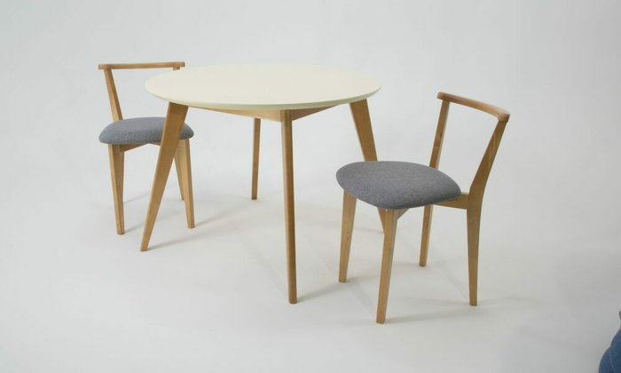Обеденная группа Сканди D90 с двумя стульями серо-коричневого цвета - купить Обеденные группы по цене 32880.0