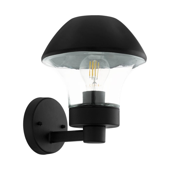 Уличный настенный светильник Verlucca черного цвета - лучшие Настенные уличные светильники в INMYROOM