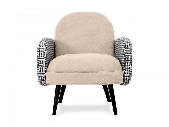 Кресло Bordo бежевого цвета с черными ножками - купить Интерьерные кресла по цене 38100.0